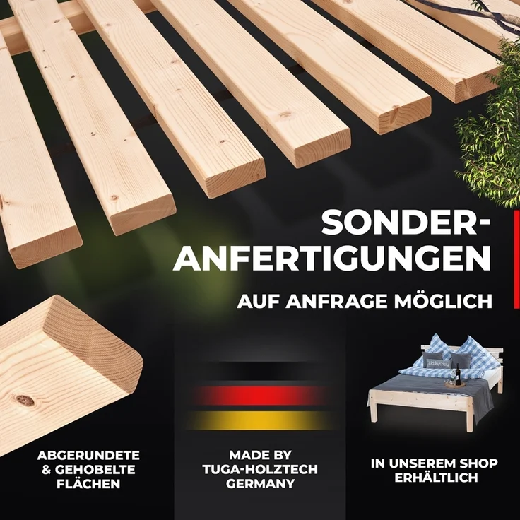 Wikinger " Kraft - Schorsch " Rollrost Lattenrost 30 mm 70 cm x 190 cm 500kg Flächenlast stabilster Bettrost – Bild 7