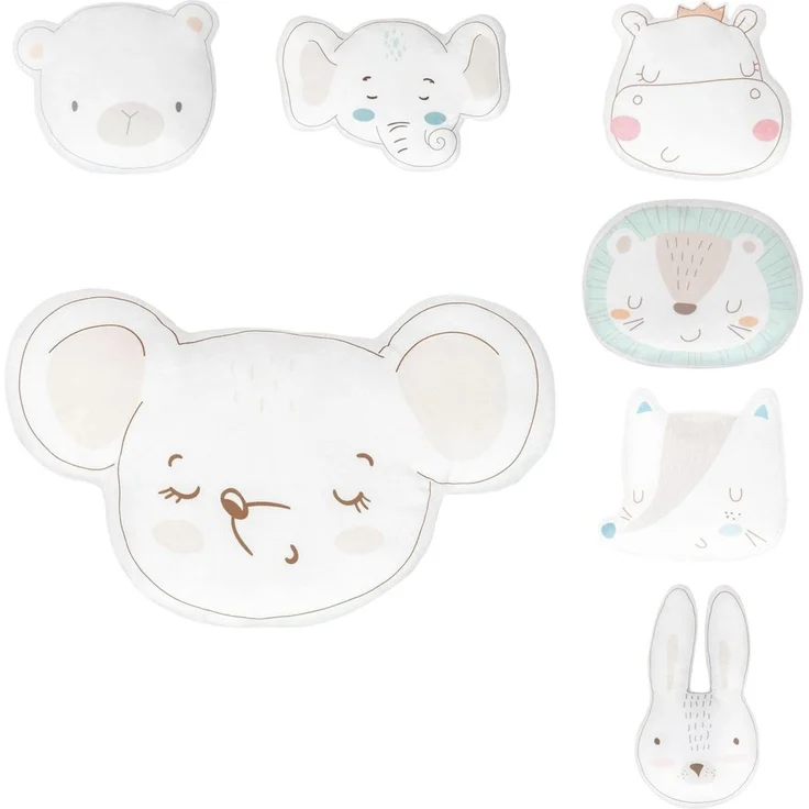 Kikkaboo Babykissen Plüschtier, Kuschelkissen, Figurenkissen, ab Geburt weiß beige – Bild 1