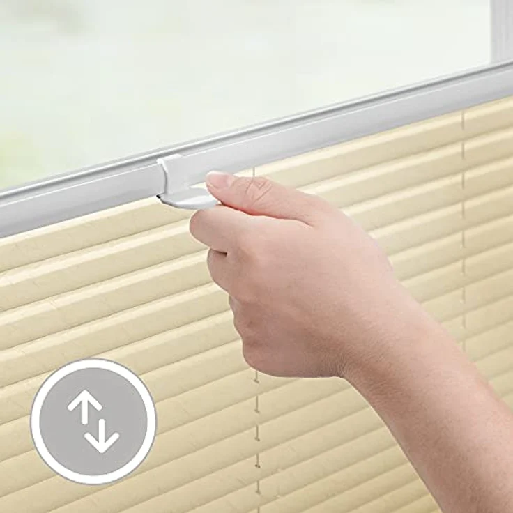 Lichtblick Sonnenschutzsysteme GmbH Plissee Nizza 60 cm x 210 cm (BxL) Creme Tageslicht; einfache Installation mit Klemmträgern; verspannt – Bild 5