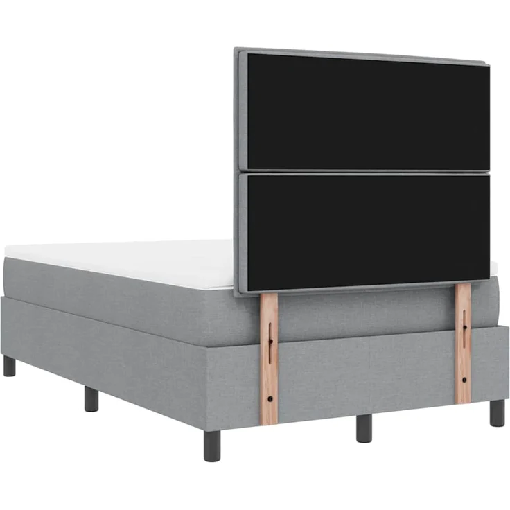 vidaXL Boxspringbett mit Matratze mit LED Hellgrau 120 x 190 cm Stoff 3342774 – Bild 10