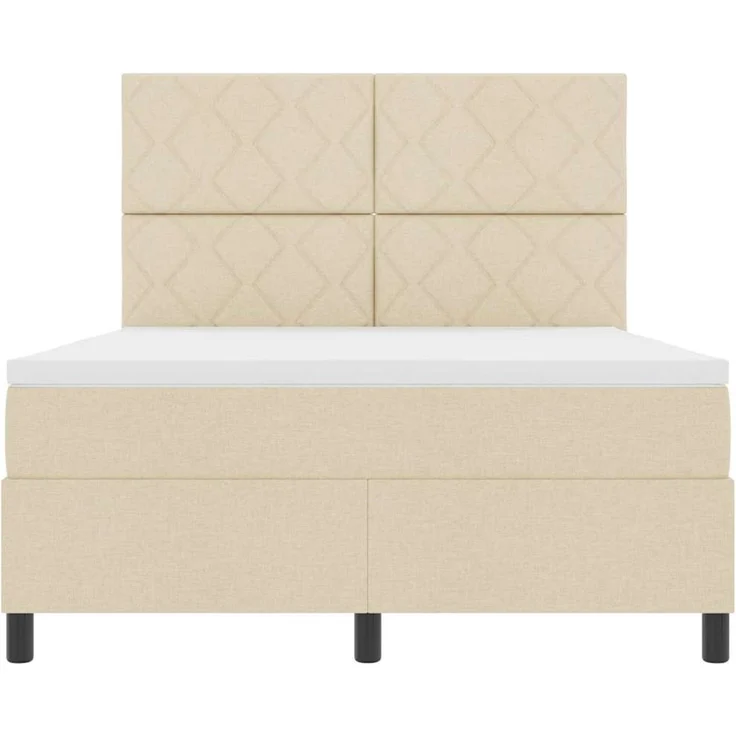 vidaXL Boxspringbett mit LED-Lichtleisten Creme 140 x 190 cm Stoff 3342947 – Bild 8