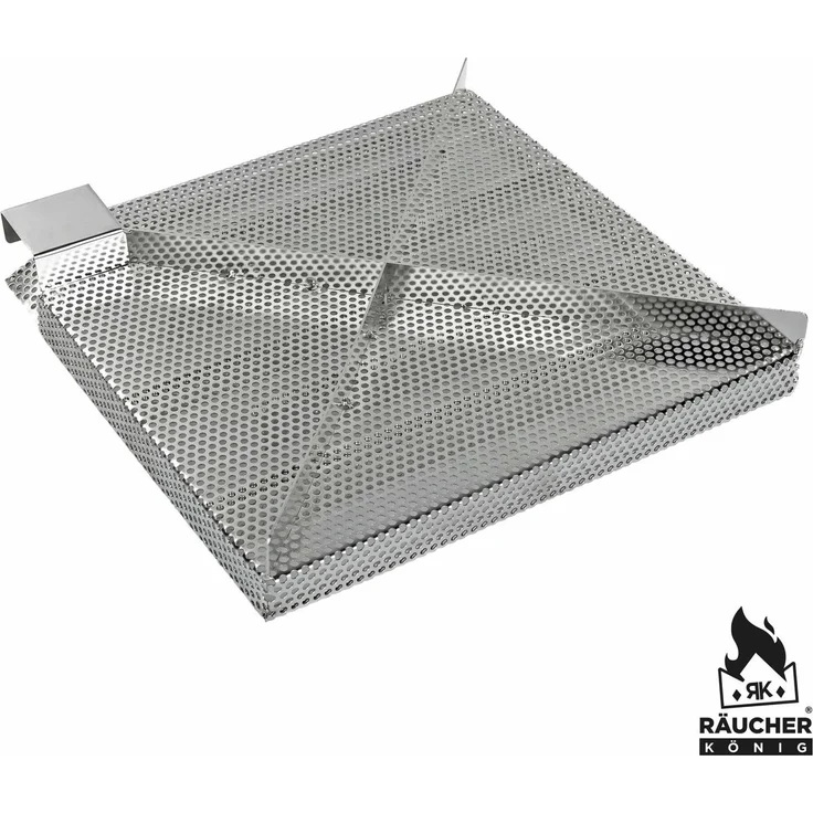 Räucher König Metall Kaltraucherzeuger Single Gr. L, Edelstahl Silber 27,5 x 27,5 x 4,5 cm – Bild 6