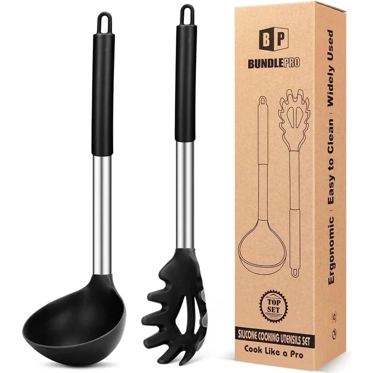 Silikon Pasta Gabel Pfanne Löffel Set Antihaft Kochen Rühren Servieren