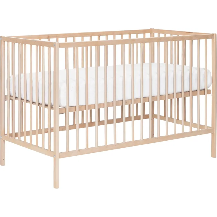 Puck Babybett - Raw - 60 x 120 cm - Natur lackiert