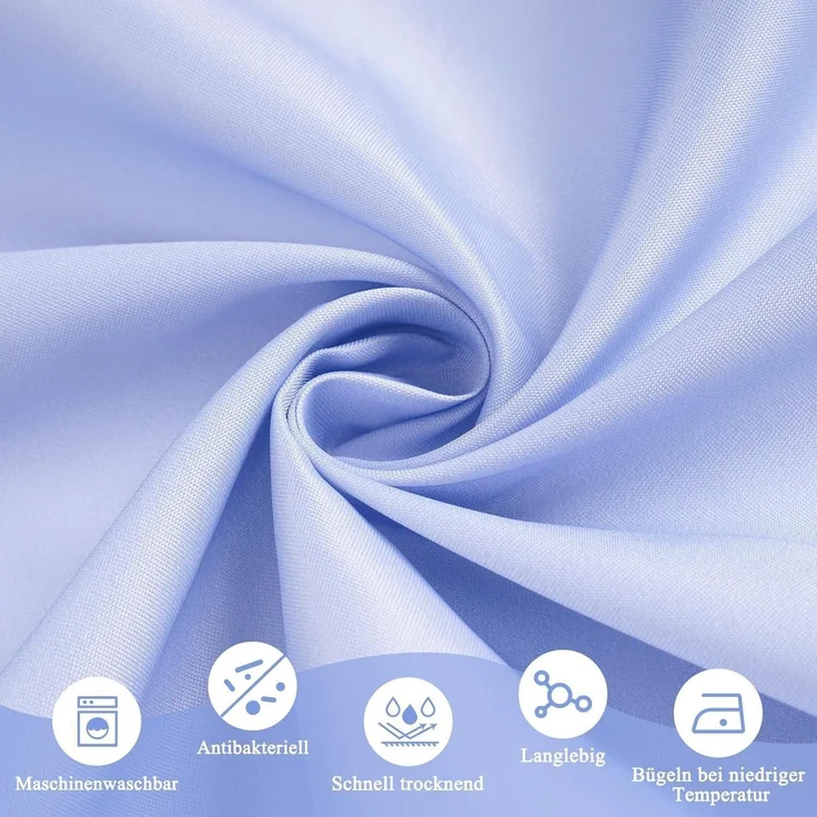 Duschvorhang 180X200cm Blau Textil Wasserdicht Waschbar mit 12 Ringen – Bild 6