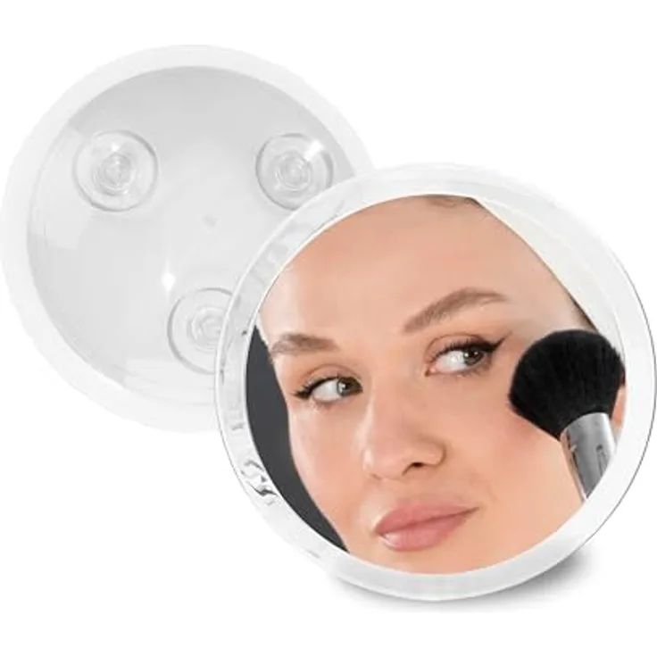 Fantasia® Beauty Kosmetikspiegel Ø 23 cm, 10-fache Vergrößerung mit 3 Saugnäpfen, ideal zum Schminken & Rasieren, ohne Bohren, für Bad, Dusche & Reisen