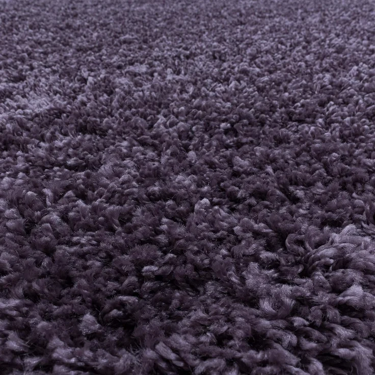 Carpetsale24 Shaggy Hochflor Teppich Wohnzimmer 160 cm Rund Violett - Modern Flauschiger Teppich Extra Weich, Pflegeleicht und Einfarbig - Ideal als Teppich für Schlafzimmer, Esszimmer und Küche – Bild 4