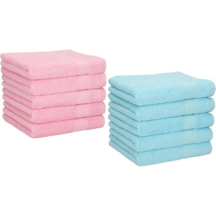 Betz Seiftuch 10 Stück Seiftücher Palermo 30x30 cm Farbe rosé und türkis – Bild 4