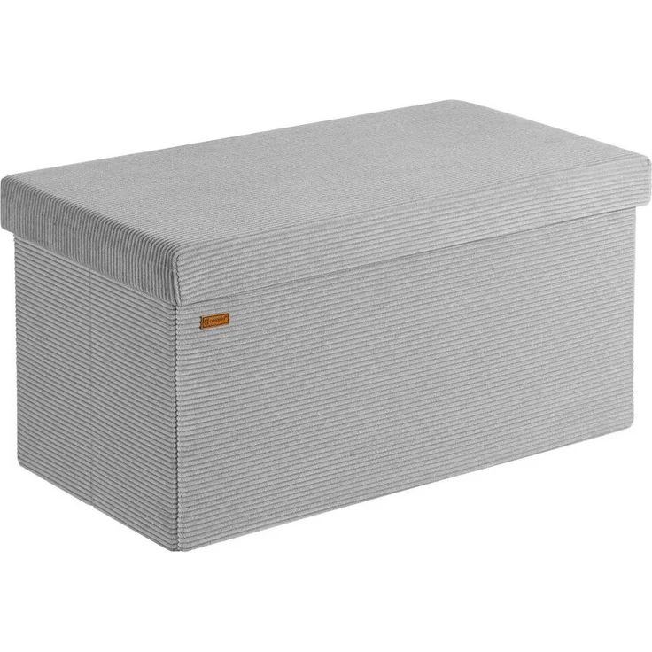 Casaria Sitzbank, Cord Grau Faltbar inkl. 2 Boxen 76x38cm 300kg Belastbarkeit Wohnzimmer – Bild 5
