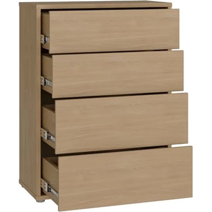 Forte Alice Springs Kommode 70 80, modern-minimalistisch, 4 Schubladen, Wohn-/Schlafzimmer, Holzwerkstoff, Elegancia Eiche Holzdekor, 74,5 cm breit x 99,1 cm hoch x 34,9 cm tief – Bild 7