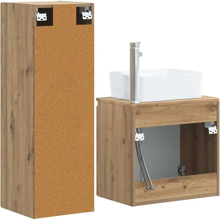 vidaXL Badezimmerschrank-Set 2 stk. Artisan-Eiche 33 x 34,5 x 100 cm 3406132 – Bild 5