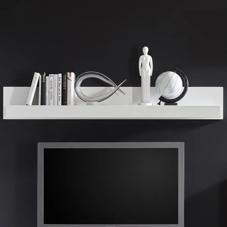 Lomadox Wandregal COGO-61, in weiß Hochglanz Wandboard im modernen Design BxHxT: 150x22x18cm