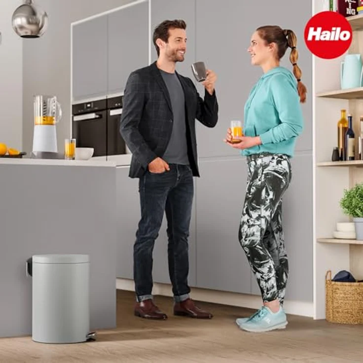 Hailo Tretabfallsammler Selekta 20 l D290xH435mm Stahlblech grau – Bild 6