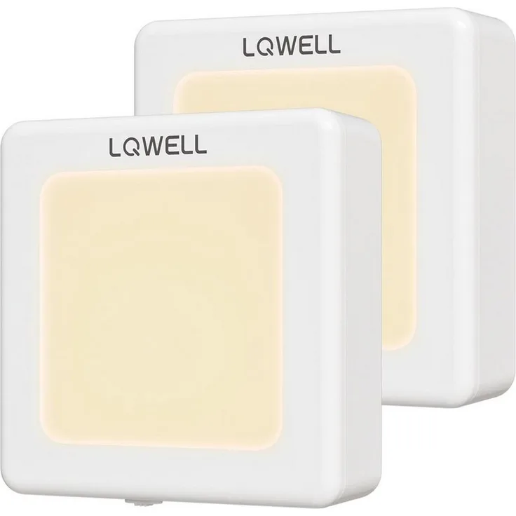 LQWELL LED Steckdosenleuchte Nachtlicht Steckdose Faltbar mit Dämmerungssensor, Nachtlampe Einstellbare Helligkeit, LED fest integriert, Automatisch Steckdosenlicht, Orientierungslicht Warmweiß, Bewegungsmelder, 1/2/3 Stück LED Nachtlicht Kinder
