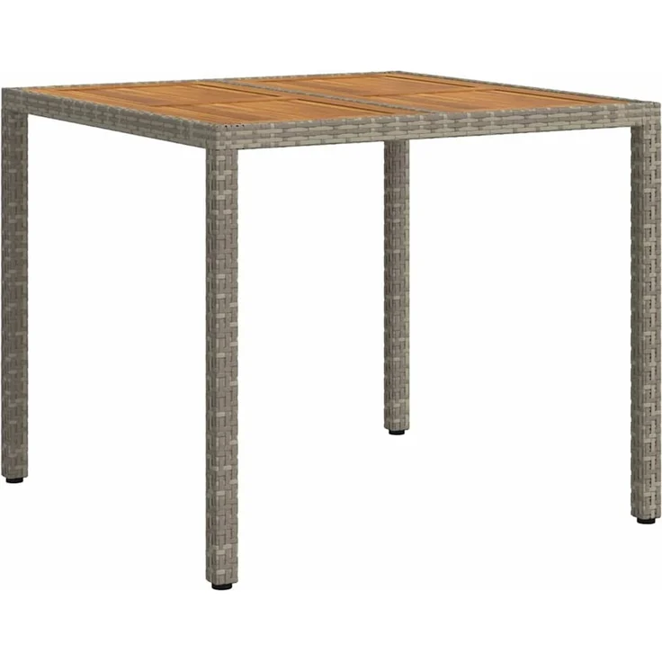 vidaXL Gartentisch Grau 90 x 90 x 75 cm Poly-Rattan 362538 – Bild 5