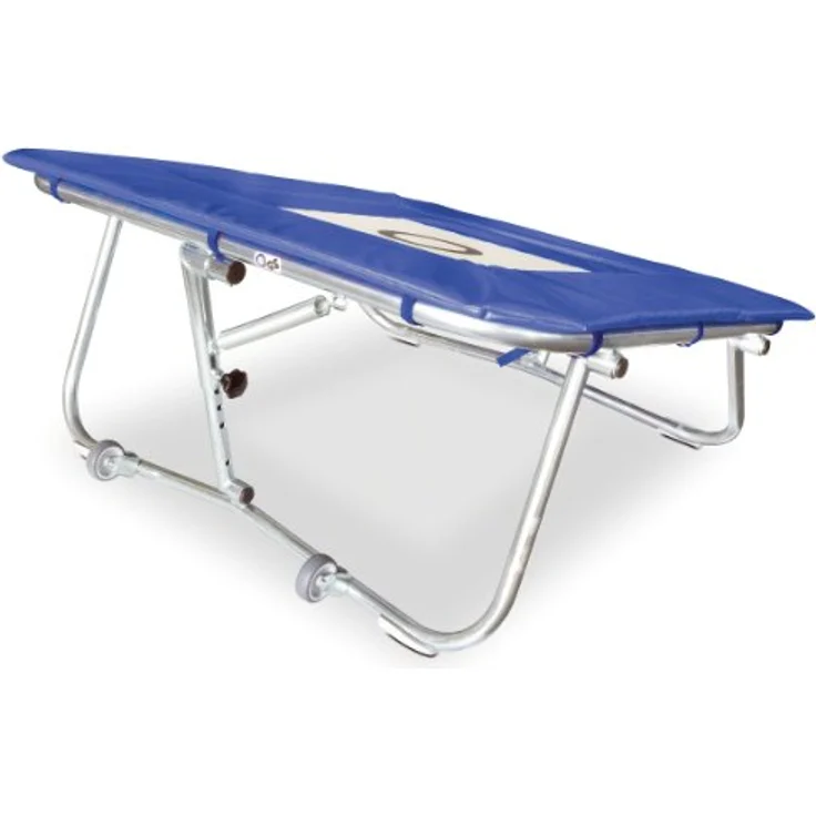 Sport-Thieme Minitramp "Standard", Minitramp 125, Höhen- und Schrägeverstellung, blau-weiss-silber, für Therapie und Breitensport – Bild 2