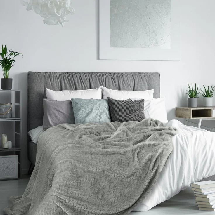 Wohndecke Kuscheldecke Decke MICROFASER Sofadecke Tagesdecke CINDY 220x200 cm stahl – Bild 3