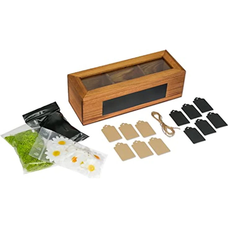 SURPRISA Geschenkbox Schotter-Schatulle Geldgeschenk, aus Pinienholz, 3 Fächer, Geschenk zur Hochzeit, Geburtstag usw. – Bild 4