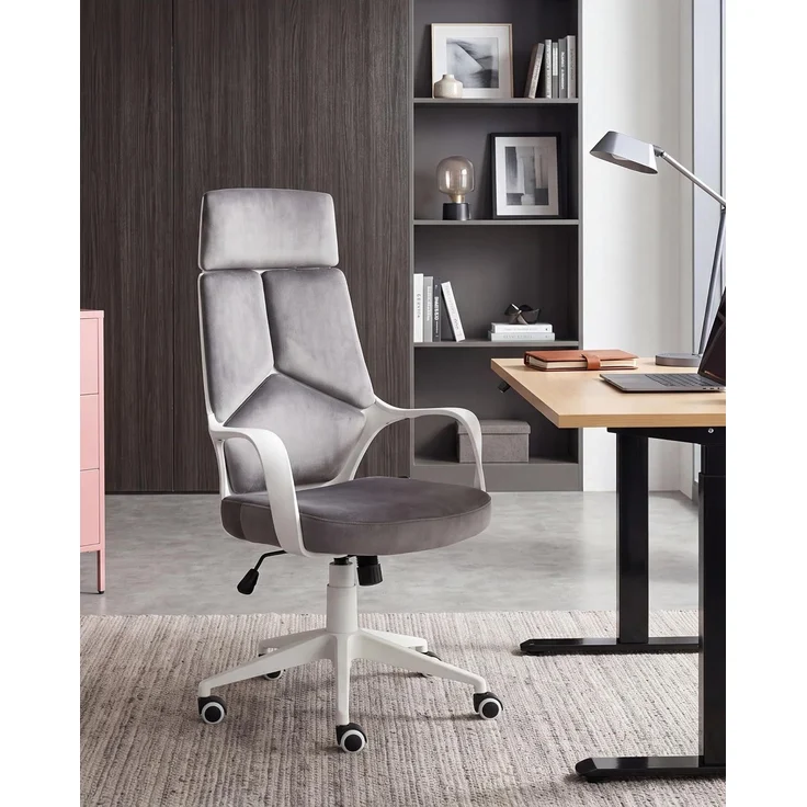 Bürostuhl DELIGHT Samtstoff Grau – Bild 2