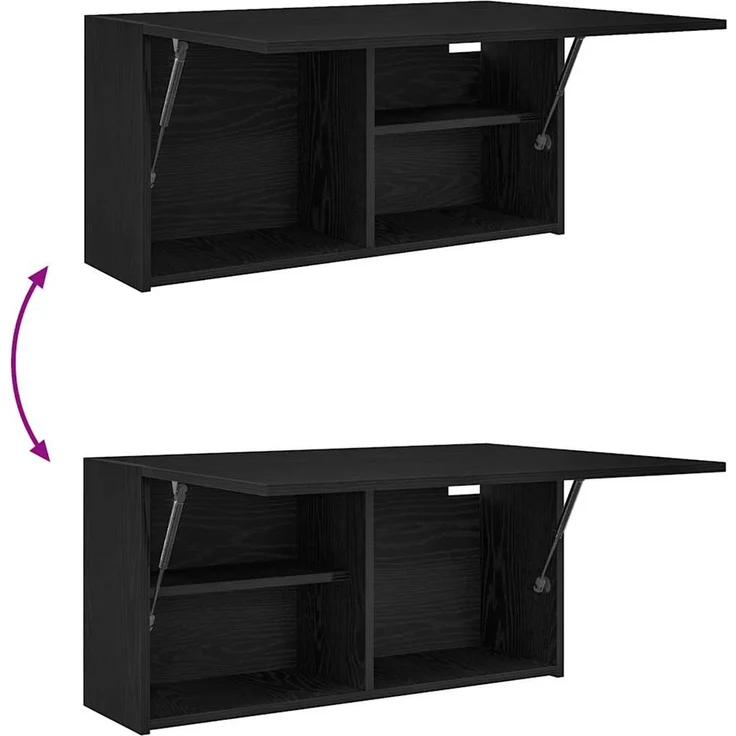vidaXL Bad-Wandschrank Schwarz 80x25x40 cm Holzwerkstoff 860086 – Bild 8