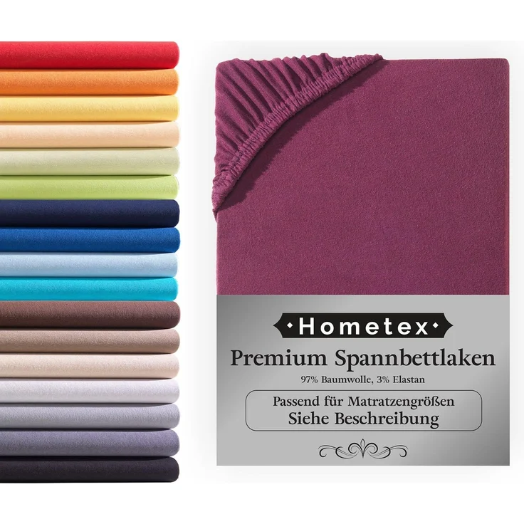 Hometex Premium Textiles Spannbettlaken Premium Boxspringbett Spannbetttuch ideal für Wasserbett und Matratzen, Jersey, Gummizug: Rundumgummizug, Spannbettlaken Premium Qualität 190 g/m², Gekämmte Baumwolle – Bild 1