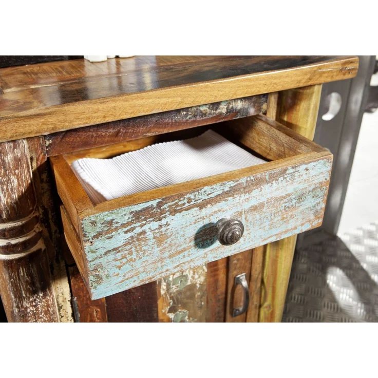 Nachttisch Altholz 50x42x70 mehrfarbig lackiert FABLE #03 – Bild 5