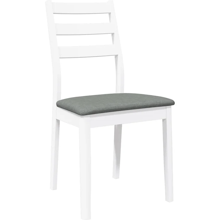 vidaXL Esszimmerstühle mit Kissen 2 Stk. Weiß Massivholz Gummibaum 4102519 – Bild 3