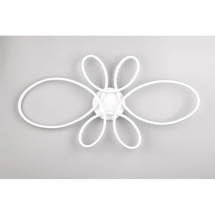 Große LED Deckenleuchte FLY geschwungen Weiß, Breite 83cm – Bild 9
