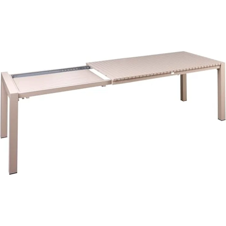 Ausziehbarer Gartentisch ARDESIO 160 220 cm 90 cm Metall Sandbeige – Bild 4