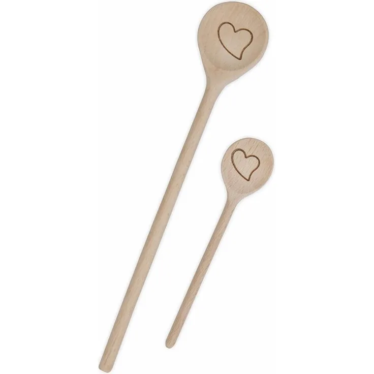 Städter Kochlöffel Herz Rund, Koch Löffel, Rührlöffel, Küchenlöffel, Küchenhelfer, Holz, 16 cm, 815100