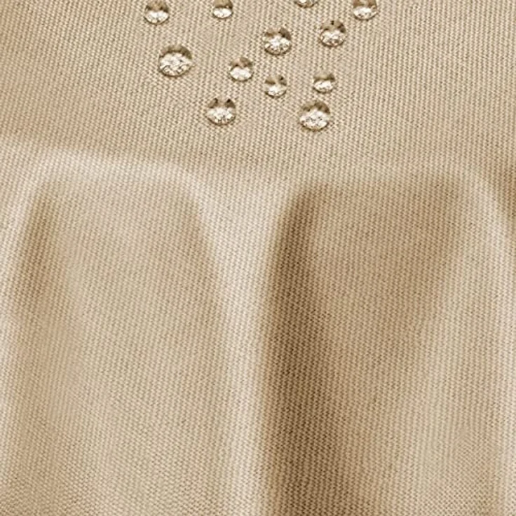 DecoHomeTextil Leinen Optik Tischdecke, Rund 140 cm Beige Sand, wasserabweisend, fleckenabweisend, abwaschbar, Lotuseffekt, bügelfrei – Bild 1