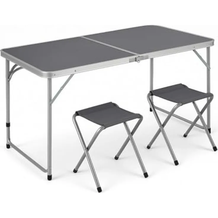 Greemotion Campingtisch mit Stühlen klappbar 4er Set [Faro] Klapptisch Reisetisch (1x Campingtisch, 4x Stühle), ultraleicht & faltbar (120x60x70 cm)