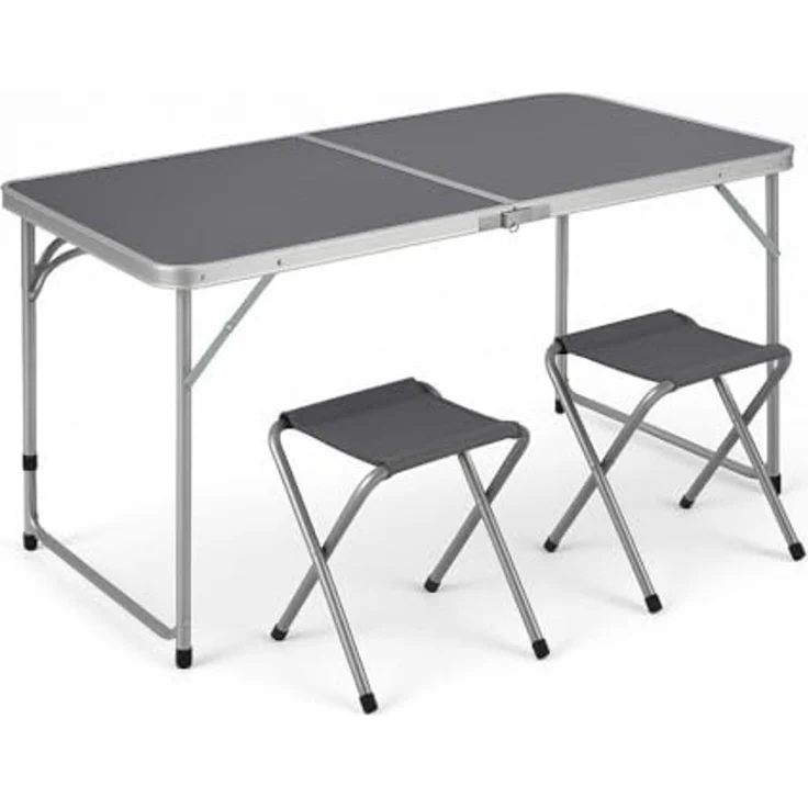 Greemotion Campingtisch mit Stühlen klappbar 4er Set [Faro] Klapptisch Reisetisch (1x Campingtisch, 4x Stühle), ultraleicht & faltbar (120x60x70 cm) – Bild 1