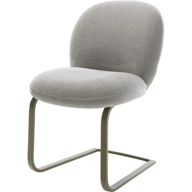 Freischwinger Nube-Flex Strukturstoff Soft Grau Freischwinger flach Effektfinish Titan Taschenfederkern – Bild 1