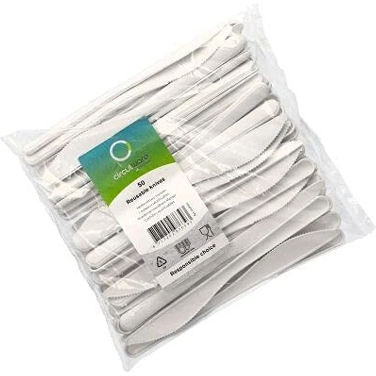 50 "Circulware" Mehrweg-Messer PP-MF 18,5 cm weiss extra stabil – Bild 2