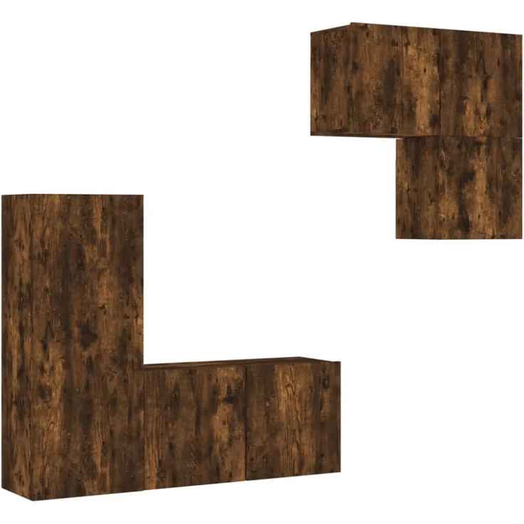 vidaXL 4-tlg. Wohnwand Räuchereiche Holzwerkstoff 3216432 – Bild 6