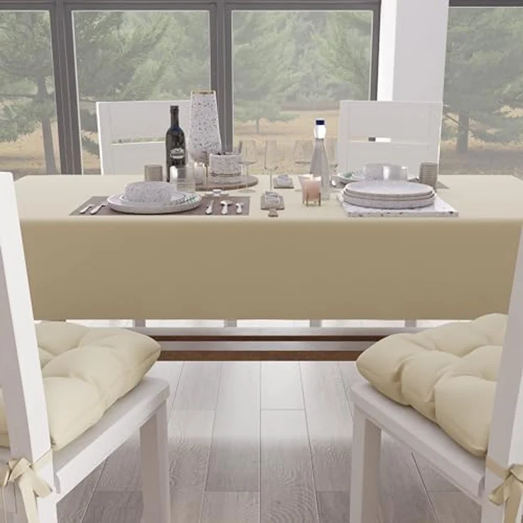 Petti Artigiani Italiani - Tischdecke, Küchentischdecke aus Baumwolle, einfarbig, Sand X15 Plätze (140 x 300 cm) – Bild 3
