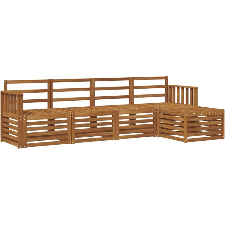 vidaXL Outdoor-Sofagarnitur 5 stk. 5-Sitzer Natur Massivholz Akazie 3374639 – Bild 2