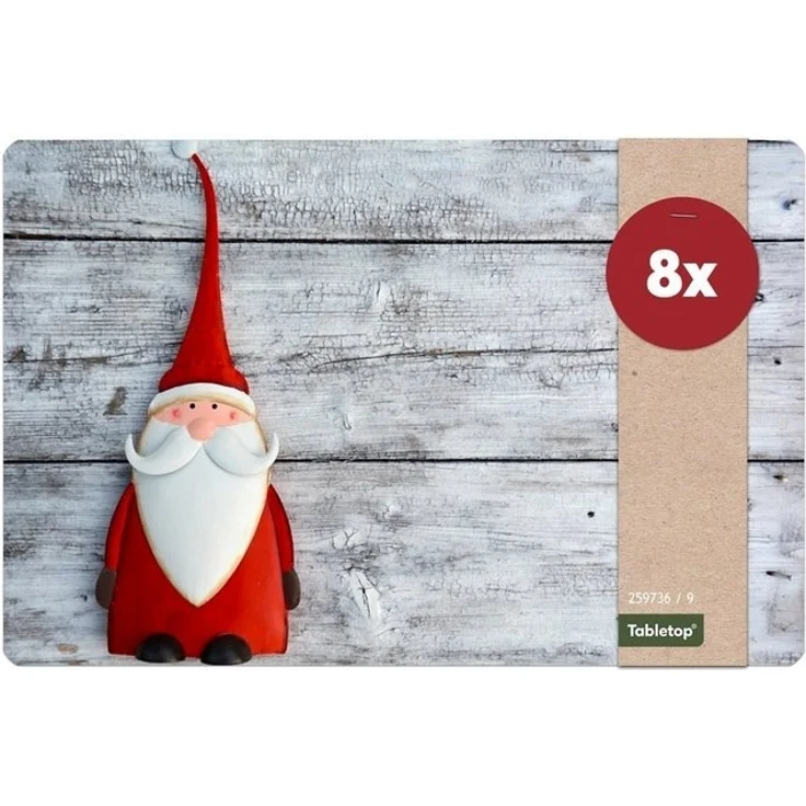 matches21 HOME & HOBBY Platzset Abwaschbare Tischsets 8er Set Weihnachten Nikolaus Holz-Optik, (8-St), Platzsets als Tisch-Untersetzer und Tisch-Deko für Esstisch Teller – Bild 4
