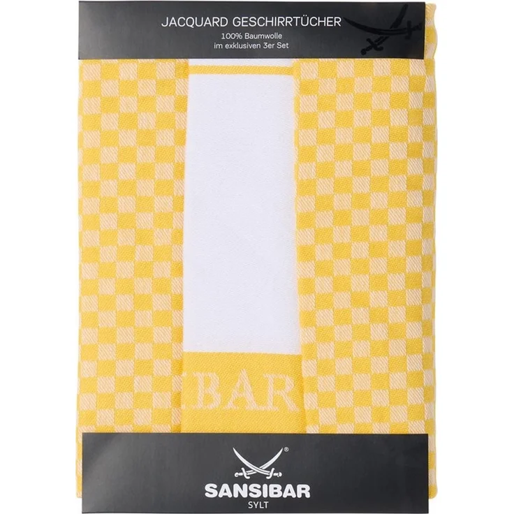 Sansibar Sylt Geschirrtuch Geschirrtücher-Set, 3-tlg, 50x70 cm, 100% Baumwolle, Premium Qualität, (Set, 3x Geschirrtuch, 50x70 cm, zwei verschiedene Designs), Jacquardgewebe, zwei verschiedene Motive – Bild 2