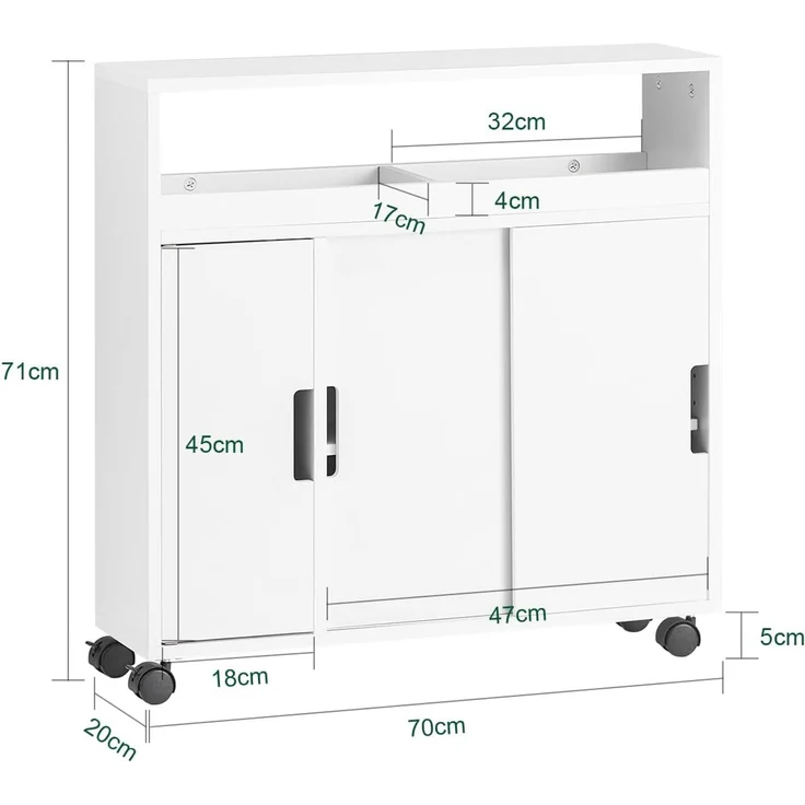 SoBuy Regal BZR31/BZR02, Nischenschrank Badrollwagen Badschrank – Bild 5