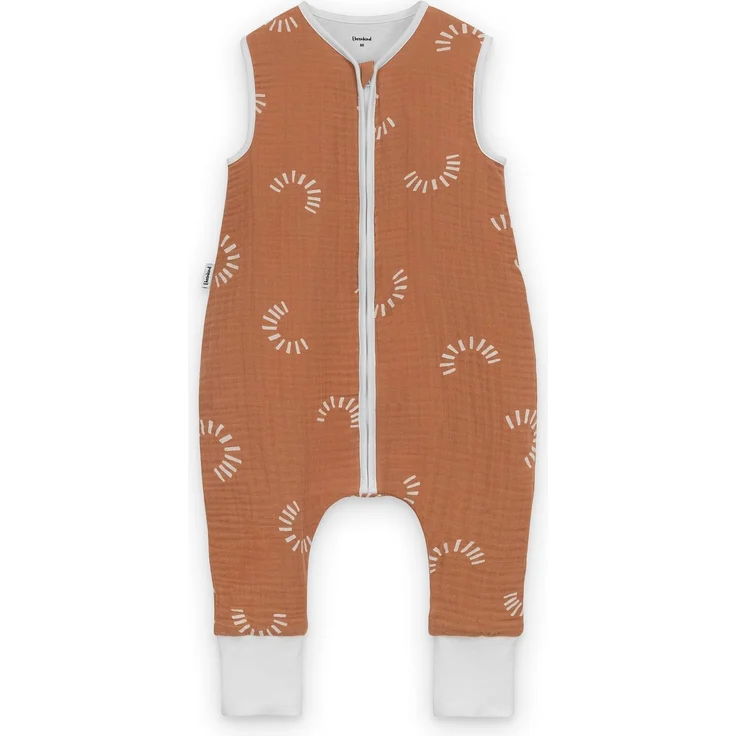 Ehrenkind® Baby Sommerschlafsack mit Füßen Musselin | aus weicher OEKO-TEX zertifizierter Bio-Baumwolle | Sommer Baby Schlafsack 1 TOG Gr. 70 Farbe Zimt Gemustert – Bild 1