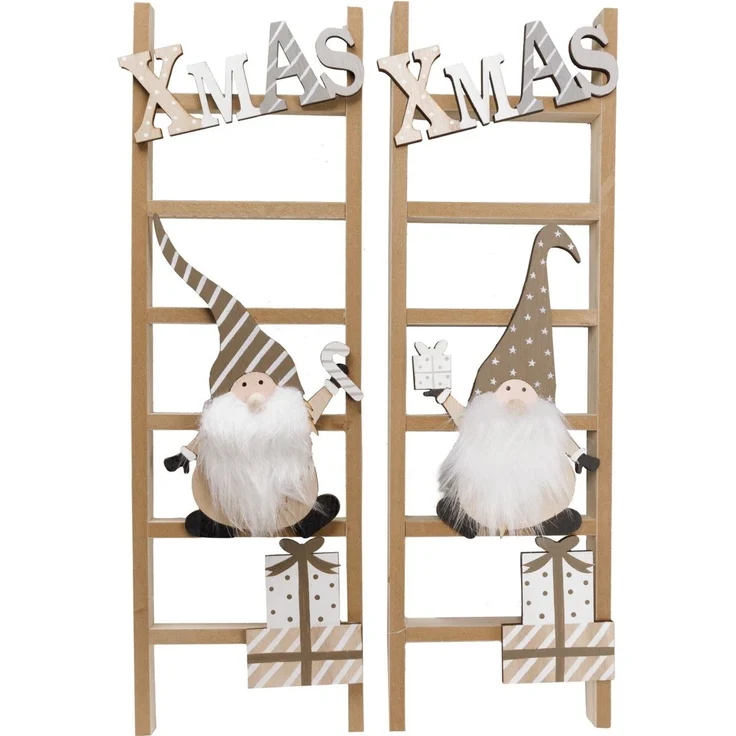 TrendLine Holzleiter XMAS 45x14 cm natur Weihnachtsdeko Leiter Holz
