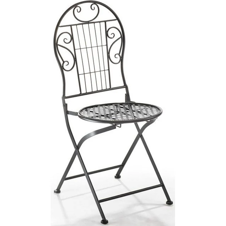 Kobolo 4-Fußstuhl Gartenstuhl Metallstuhl Klappstuhl Metall schwarz (zusammenklappbar, 1 St), Rückenlehne – Bild 4