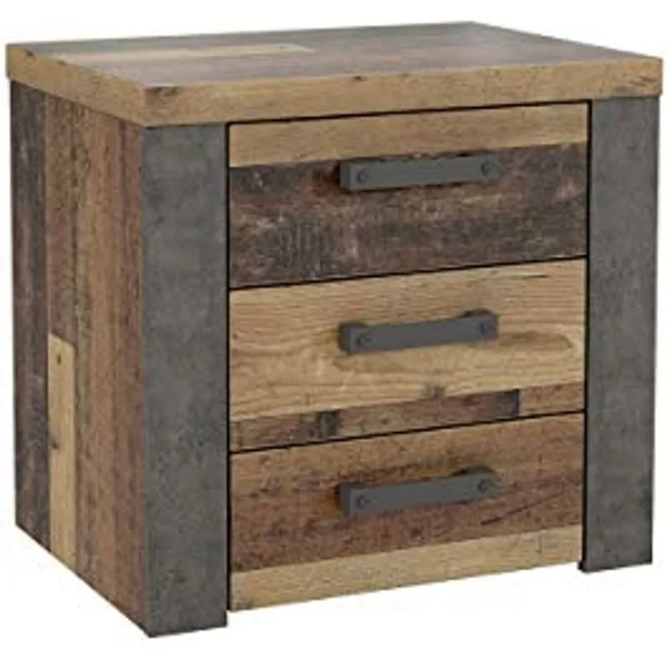 FORTE Nelleke Nako, Holzwerkstoff, Grau/Braun, 56,6 x 54,3 x 41,3 cm