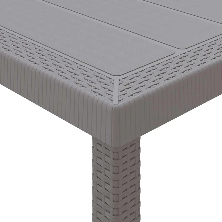 vidaXL Gartentisch Hellgrau 100 x 100 x 73 cm Poly-Rattan 871683 – Bild 5