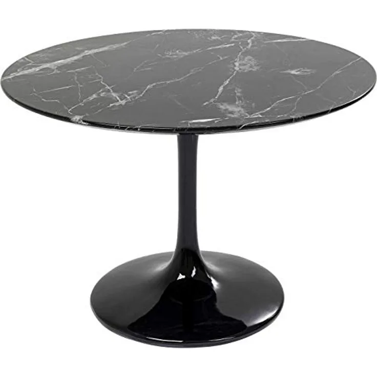 Kare Tisch Solo Marble Schwarz Ø110 Esszimmertische, Polyresin, 110cm