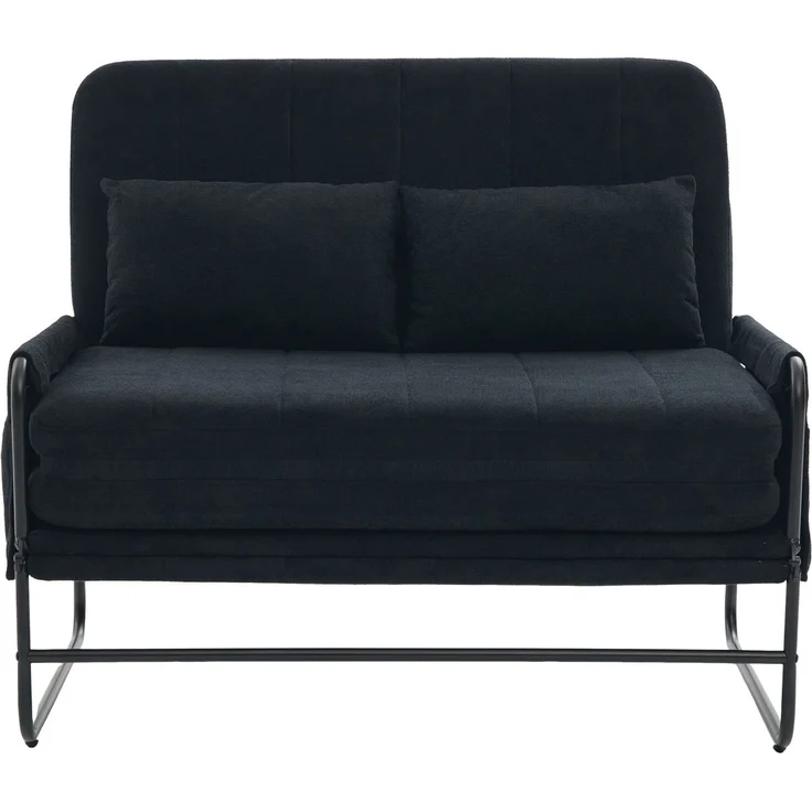 ZUBALIYA Schlafsofa 85x92 cm, mit Stauraum, mit Chenille - Bezug, mit breiten Armlehnen, mit Schaumstoffpolsterung, Schwarz – Bild 18
