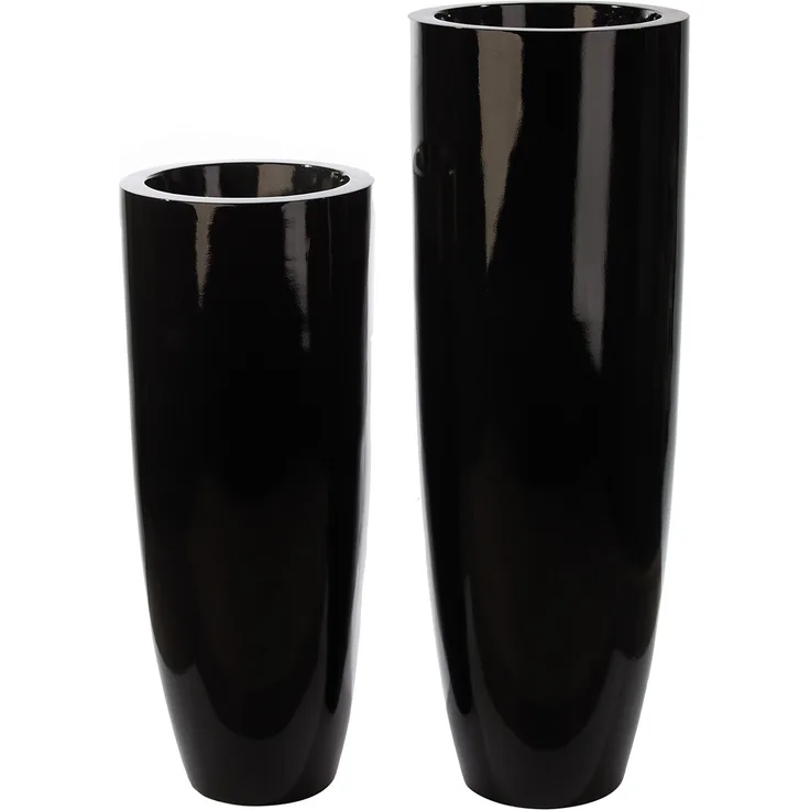GILDE Pflanzgefäß Konus - schwarz - H. 115cm x D. 40cm - 89234