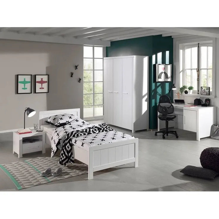 Jugendzimmer Set Karalynn 7 Jugendzimmer komplett MDF Weiß